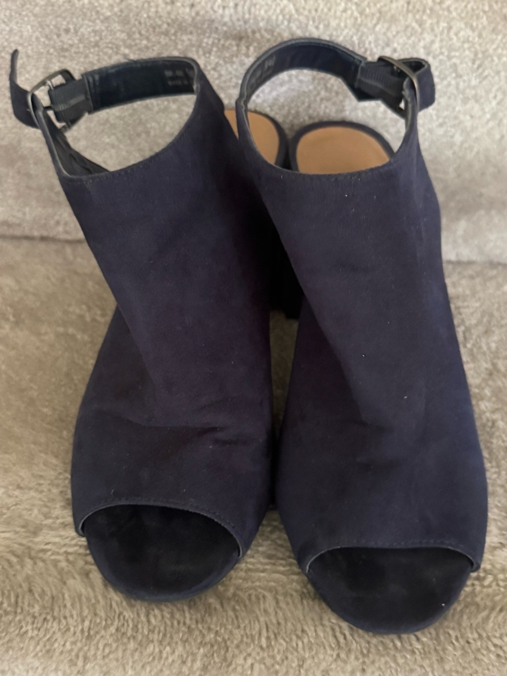 Women’s CL By Laundry Navy Slingback Peep Toe Heels Size 9